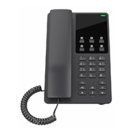 Grandstream GHP621 Desktop Hotel Voice IP Phone, Black, PoE, Wired Handset, 2 Lines, LCD, Gigabit Ethernet