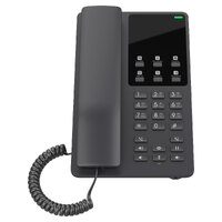 Grandstream GHP621 Desktop Hotel Voice IP Phone, Black, PoE, Wired Handset, 2 Lines, LCD, Gigabit Ethernet