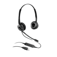 Grandstream GUV3000 Dual Ear USB Headset, Noise Canceling Microphone, HD Audio, 2m USB Cable, Suits Teams, Zoom, 3CX, Inline Controls