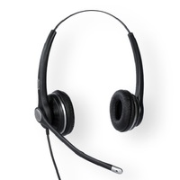 SNOM A100D Wideband Binaural Headset For Snom-D3xx/D7xx/7xx 300 Frlexible Boom, Passive Noise Cancelling Microphone