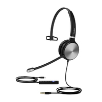 Yealink UH36 Mono USB Wired Headset, Noise Cancelling Headset, USB-C/3.5mm Connections, UC Designed, Simple Call Management, HD Voice,  LED