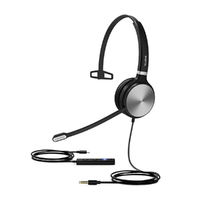 Yealink UH36 Mono Wideband Noise Cancelling Headset - USB-C / 3.5mm Connections, Designed for UC
