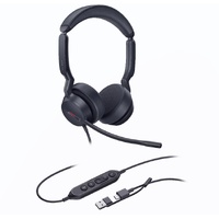 Yealink UH44 Dual UC USB-C/A Unified  Communications USB Wired Headset Dual Noise-Canceling Microphones 35mmSpeaker Busylight Leather Ear Cushions