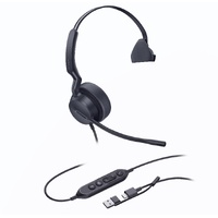 Yealink UH44 Mono Teams USB-C/A Microsoft Certified USB Wired Headset, Dual Noise-Canceling Microphones, 35mm Speaker, Busylight Leather Ear Cushions