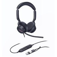 Yealink UH46 Dual UC USB-C/A Unified  Communications  USB  Wired  Headset 3-Noise-Canceling Microphones 35mm Speaker Busylight Leather Controller