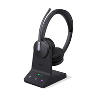 Yealink WH64 Mono Teams DECT Wireless Headset, DECT & Bluetooth Hybrid Wireless Technology, 3-Mic Noise Cancellation, Charging Stands , RMA ONLY
