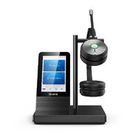 Yealink WH66 Dual UC DECT Wirelss Headset With Touch Screen Workstation, Busylight On Headset, Leather Ear Cushions, Multi-devices connection