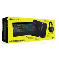 Corsair 4 In 1 Gaming Bundle Pack -  K55 RGB PRO KB / HARPOON RGB PRO Mice / HS50 PRO STEREO Carbon / MM100 MM,  2021 Edition (LS)