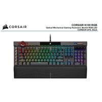 Corsair K100 RGB, Cherry Corsair OPX Switch, AXON 44-Zone RGB, PBT Double-Shot Keycaps, Black,  Mechanical Gaming Keyboard
