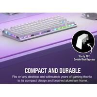 Corsair K60 PRO TKL RGB Compact Tenkeyless Optical-Mechanical Gaming Keyboard- White, USB-C Fast Setup, Fast Input. PBT Doubleshot KeyCaps