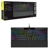 CORSAIR K70 RGB PRO Mechanical Gaming Keyboard, Backlit RGB LED, CHERRY MX Red, Black, Black PBT Keycaps, Professional Gaming