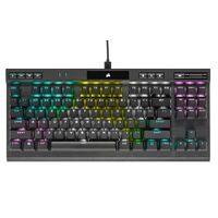 Corsair K70 RGB TKL OPX Silver RGB Mechanical Gaming Keyboard, Backlit RGB LED, CHERRY Keyswitches, Black. Champion Edition