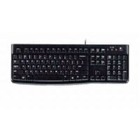 Logitech K120 Wired Keyboard Quiet typing Spill-resistant Durable keys Thin profile Curved space bar Adjustable tilt legs