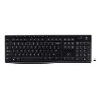 Logitech K270 2.4 GHz Wireless Full Size Keyboard 128-bit AES encryption 24-month battery life Spill resistant Durable UV-coated keys