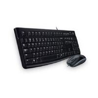 Logitech MK120 Keyboard & Mouse Combo Quiet typing and Spill resistant High-definition optpical tracking Thin profile 3yr wty
