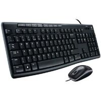 Logitech MK200 USB Media Keyboard and Mouse Combo - 1000dpi USB Full-size Keyboard, Thin profile, play/pause, volume, the Internet, e-mail