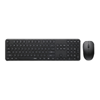 RAPOO Wireless Optical Mouse & Keyboard Black -2.4G Connection, 10M Range, Spill-Resistant, Retro Style Round Key, 1000DPI  Black