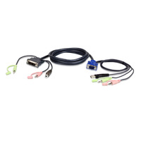 Aten KVM Cable 3m with VGA, USB & Audio to DVI-I (Single Link), USB & Audio