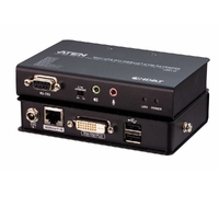 Aten DVI HDBaseT Mini KVM Extender, extends USB Keyboard and mouse with DVI video up to 1920 x 1200 @ 100m (Cat 6a), 2 USB 2.0 ports,