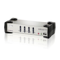 Aten Desktop KVMP Switch 4 Port Single Display VGA w/ audio & OSD, 4x Custom KVM Cables Included, 2x USB Port, Selection Via Front Panel