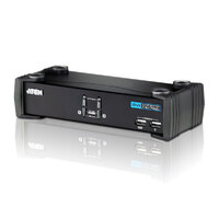 Aten Desktop KVMP Switch 2 Port Single Display DVI w/ audio, 2x Custom KVM Cables Included, 2x USB Port, Selection Via Front Panel
