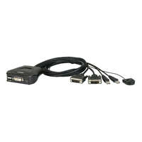 Aten Compact KVM Switch 2 Port Single Display DVI, Remote Port Selector, USB Hot-Plugging