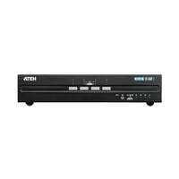 Aten 4-Port USB DisplayPort Dual Display Secure KVM Switch (PSS PP v3.0 Compliant), enable and disable CAC devices by port, with CAC black