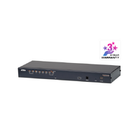 Aten Rackmount KVM Switch 1 Console 8 Port Multi-Interface Cat 5, KVM Cables NOT Included, Daisy Chainable for up to 256 Devices,