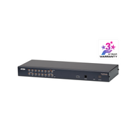 Aten Rackmount KVM Switch 16 Port Multi-Interface Cat 5, KVM Cables NOT Included, Daisy Chainable for up to 512 Devices,