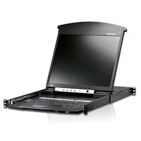 Aten 8 Port Dual Rail CAT5 LCD KVM over IP Switch w/ Daisy Chain 19' LED-Backlit LCD Monitor,Touchpad, PS/2-USB, Local/Remote Share Access, Rackmount