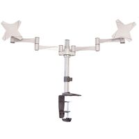 Astrotek Dual Monitor Arm Desk Mount Height Adjustable Stand for 2x LCD Display 23.8' 24' 27' 8kg 30° Tilt 180° Swivel 360° Pivot VESA 75x75 100x100