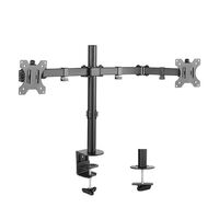 Brateck Dual Screens Economical Double Joint Articulating Steel Monitor Arm Fit Most 13?€??€?-32?€??€? Monitors Up to 8kg per screen VESA 75x75/100x10