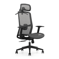 Brateck Ergonomic Mesh Office Chair with Headrest (655x675x1165-1265mm) Up to 150kg  - Steel Mesh