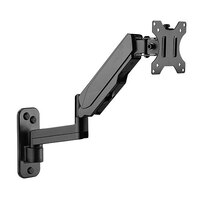 Brateck Single Screen Wall Mounted Articulating  Gas Spring Monitor Arm 17'-32',Weight Capacity (per screen) 8kg;