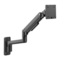 Brateck Fabulous Wall Mounted Heavy-Duty Gas Spring Monitor Arm 17'-49',Weight Capacity (per screen)20kg(Black)
