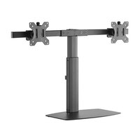 Brateck Dual Free Standing Screen Pneumatic Vertical Lift Monitor Stand Fit Most 17'-27' Monitors Up to 6kg per screen VESA 75x75/100x100