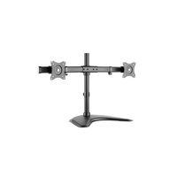 Brateck Dual Free Standing Curved Horizontal Rail Monitor Array Desktop Stand Fit most 13'-27' Monitors Up to 10kg per screens. VESA 75x75/100x10