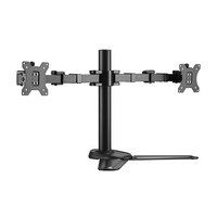 Brateck Dual Free Standing Monitors Affordable Steel Articulating Monitor Stand Fit Most 17'-32' Monitors Up to 9kg per screen VESA 75x75/100x100