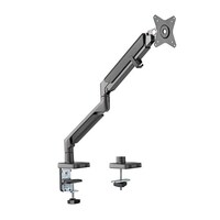 Brateck Single Monitor EPIC Gas Spring Aluminum Monitor Arm Fit Most 17'-32' Monitors, Up to 9kg per screen VESA 75x75/100x100 Space Grey