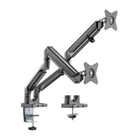 Brateck Dual Monitors Epic Gas Spring Aluminum Monitor Arm Fit Most 17'-32' Monitors, Up to 9kg per screen VESA 75x75/100x100 Space Grey