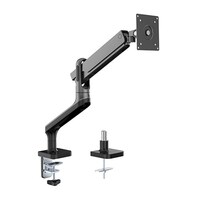Brateck Single Monitor Premium Aluminium Spring-Assisted Monitor Arm Fit Most 17' - 32' Monitor Up to 9Kg Per screen (Black) (LS)