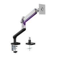 Brateck Single Monitor Premium Aluminium Spring-Assisted Monitor Arm Fit Most 17' - 32' Monitor Up to 9Kg Per screen (Sliver)