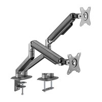 Brateck Dual Monitor Economical Spring-Assisted Monitor Arm Fit Most 17'-32' Monitors, Up to 9kg per screen VESA 75x75/100x100 Space Grey