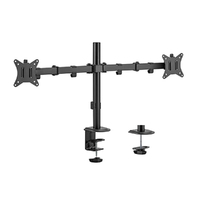 Brateck Dual-Monitor Steel Articulating Monitor Mount Fit Most 17'-32' Monitor Up to 20KG VESA 75x75,100x100(Black)(NEW)