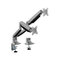Brateck LDT82-C024 DUAL SCREEN HEAVY-DUTY GAS SPRING MONITOR ARM For most 17'~35' Monitors, Matte Silver(New)