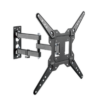 Brateck LPA68-443 Economical Full-Motion TV Wall Mount, Fit Screen Size: 23'-55' Up to 30 KG, Fine Texture Black,382x430x430mm (new)