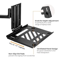 Brateck Adjustable Laptop Tray For Monitor Arms Fits12-17'  with standard 75x75 VESA plate