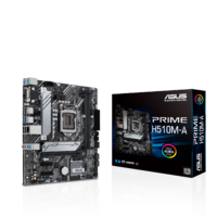 ASUS PRIME H510M-A Intel H510 LGA 1200 Micro ATX Motherboard PCIe 4.0, 32Gbps M.2 slot, 1 Gb Ethernet, DisplayPort, HDMI, D-Sub, SATA 6 Gbps