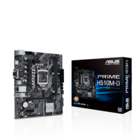 ASUS Intel PRIME H510M-D/CSM micro ATX Motherboard PCIe 4.0, 32Gbps M.2 slot, Intel 1 Gb Ethernet, HDMI, D-Sub, USB 3.2 Gen 1 Type-A, SATA 6 Gbps