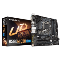 Gigabyte B560M D3H Intel mATX Motherboard, 04x DDR4 ~128GB, 2x PCI-E x16, 1x PCI-E x1, 1x PCI, 2x M.2, 6x SATAIII, 1x USB-C, 3x USB 3.2, 2x USB 2.0